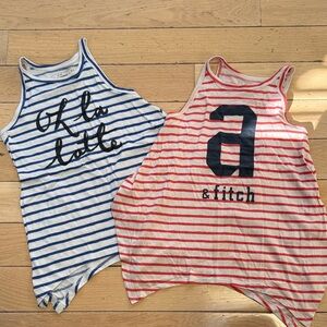 2 for $15! Abercrombie Kids Blue and Red Striped Tank Tops